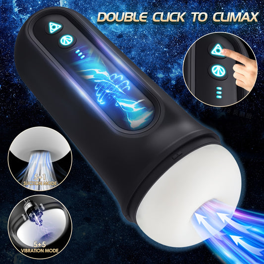 Hongjianda Automatischer männlicher Masturbator, realistischer Vagina-Masturbator, mit Vibrations- und Saugkraftpaket, für intensives Vergnügen am Penis des Mannes, Sexspielzeug für Männer.