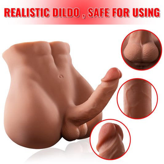 Xingse 1-teiliger realistischer Torso-Dildo, Analkanal-Design, realistisches Puppen-Masturbator-Spielzeug für Frauen, mit realistischer Textur und lebensechten Details, für Frauen, Paare, Schwule.