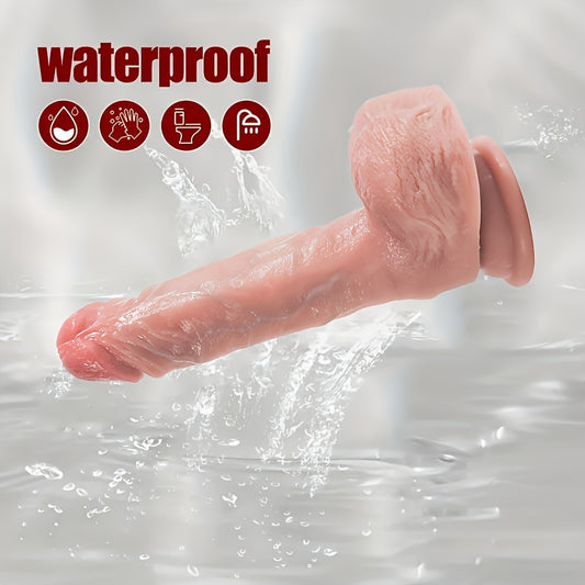"YiQing Thrusting Dildo Vibrator with waterproof design, ideal for safe and enjoyable use in the shower or bath."