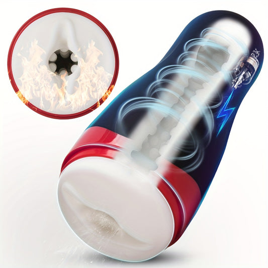 Hongjianda Automatischer Masturbatorbecher für Männer, realistischer Vagina-Masturbator mit 5-stufiger Vibration und Saugkraft, für intensives Vergnügen am Penis des Mannes, Sexspielzeug für Männer.