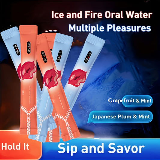 Juego de lubricantes bucales Ice and Fire Dual Heaven de JIAOYUE: 10 x 10 ml de líquido lubricante de agua dulce para sensaciones de hielo y fuego. Perfecto para parejas y para coquetear.