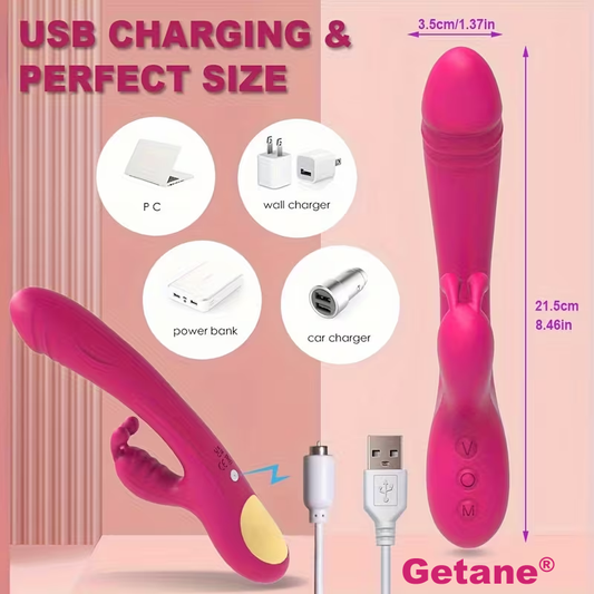 Female rabbit vibrator for clitoral and G-spot stimulation, 10-frequency silent vaginal massager, adult sex toy
