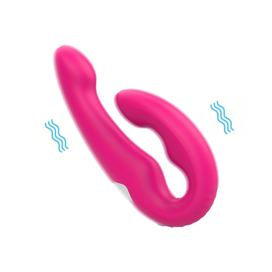 21 cm/8,26 pulgadas S 9 modos de placer: 1 vibrador de punto G con correa sin tirantes para mujeres - Consolador realista de doble extremo con control remoto antideslizante y tapón anal vibrador