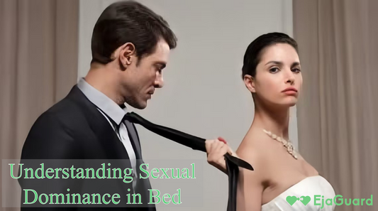 An image of a woman taking control of the relationship with the title of understanding sexual dominance in bed