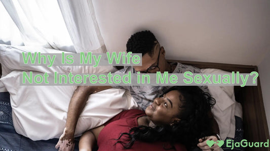 A couple hugging on sofa, with title of Why Is My Wife Not Interested in Me Sexually?