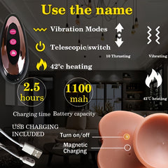 YiQing Thrusting Dildo Vibrator - Vibrating And Thrusting Modes G Spot Dildo With Strong Suction Cup Realistic Dildos For Stimulation Sex Toys For Adults.