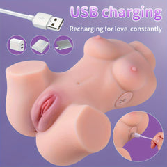 Xingse Vibrating Sex Doll Male Masturbator, With 3 Speeds And 7 Frequencies Vibrating, Masturbator, TPR Material, Lifelike  Female Body Doll Male Masturbator, Adult Sex Toys For Men.