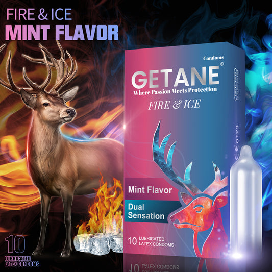 GETANE® Super Smooth Fire & Ice Lubricated Condoms – Enhanced Protection & Pleasure
