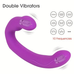 19cm/7.48inch C bang 1pc Realistic Double-Ended Vibrating G-spot Dildo Vibrator - Silicone Massager for Women, Men, Lesbian, Couples, Rechargeable Fake Penis Adult Sex Toys with 10 Vibrations