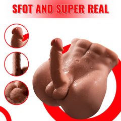 Xingse 1pc Realistic Torso Dildo, Anal Channel Design, Realistic Doll Women Masturbator Toys, with Realistic Texture and Lifelike Details, For Women, Couple, Gay.