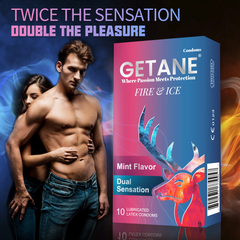 GETANE® Super Smooth Fire & Ice Lubricated Condoms – Enhanced Protection & Pleasure