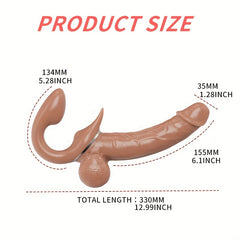 33cm/13inch ye ying 1pc Lesbian Double-Ended Vibrating G-spot Dildo Vibrator, Rechargeable Fake Penis Adult Sex Toys With Double Heads And Double Motors and  Multiple Vibrations, Wireless Silicone Massager, For Women And Lesbian LGBQTs