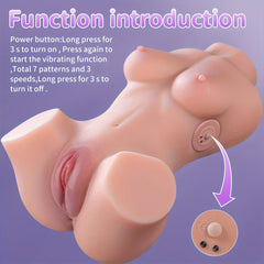 Xingse Vibrating Sex Doll Male Masturbator, With 3 Speeds And 7 Frequencies Vibrating, Masturbator, TPR Material, Lifelike  Female Body Doll Male Masturbator, Adult Sex Toys For Men.