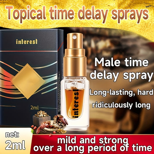 2ml(0.06oz) Interest 1pc Time Delay Spray Male Time Delay Sex Spray, Men's Time Delay Spray, Long Lasting Erotic Men's Sex Supplies