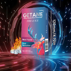 GETANE® Super Smooth Fire & Ice Lubricated Condoms – Enhanced Protection & Pleasure