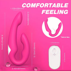 21cm/8.26inch S 9 Modes of Pleasure: 1 Pc Strapless Strap-On G-Spot Vibrator For Women - Anti-Slip Remote Control Realistic Double-Ended Dildo Vibrating Butt Plug