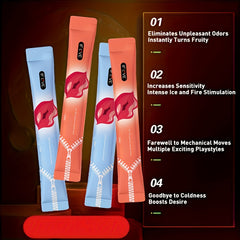 JIAOYUE Ice and Fire Dual Heaven Oral Lube Set – 10x10ml süßes Gleitmittel auf Wasserbasis für eisige und feurige Empfindungen. Perfekt für Paare und Flirten.