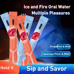 JIAOYUE Ice and Fire Dual Heaven Oral Lube Set – 10x10ml süßes Gleitmittel auf Wasserbasis für eisige und feurige Empfindungen. Perfekt für Paare und Flirten.