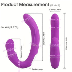 19cm/7.48inch C bang 1pc Realistic Double-Ended Vibrating G-spot Dildo Vibrator - Silicone Massager for Women, Men, Lesbian, Couples, Rechargeable Fake Penis Adult Sex Toys with 10 Vibrations