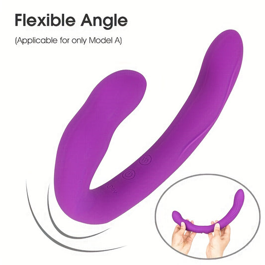 19cm/7.48inch C bang 1pc Realistic Double-Ended Vibrating G-spot Dildo Vibrator - Silicone Massager for Women, Men, Lesbian, Couples, Rechargeable Fake Penis Adult Sex Toys with 10 Vibrations