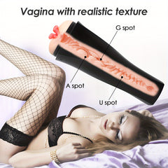 HongJianDa Male Masturbator, With Realistic Vaginal Stroker Male Masturbators Sex Toys For Men, Penis Stimulation Manual Masturbation Cup, Adult Sex Toys For Men, Material Silicone.