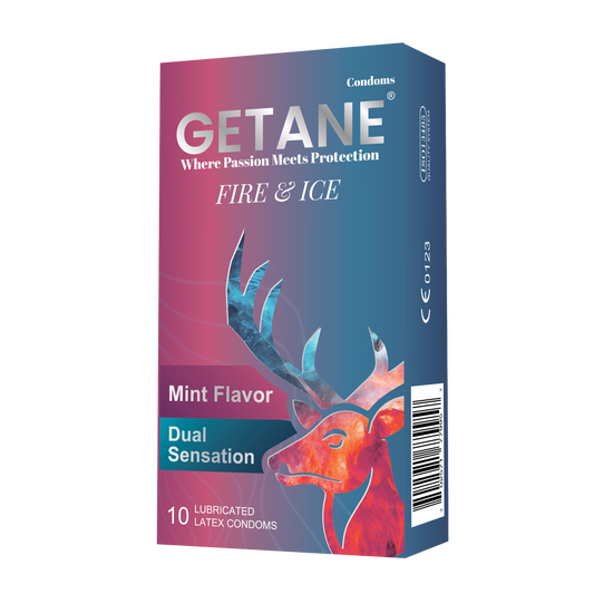 GETANE® Super Smooth Fire & Ice Lubricated Condoms – Enhanced Protection & Pleasure