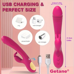 Weiblicher Rabbit-Vibrator zur Stimulation von Klitoris und G-Punkt, geräuschloser Vaginalmassager mit 10 Frequenzstufen, Sexspielzeug für Erwachsene 