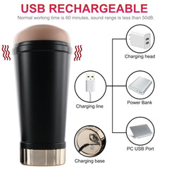 Xingse Male Masturbators ,Features 3 speeds and 7 frequency vibrations, For Drill Automatic Vibrating Penis Stroker Realistic Lifelike Pussy Vagina Cup, Sucking Toys For Men Masturbation,Pocket Pussy Sex Toy For Men