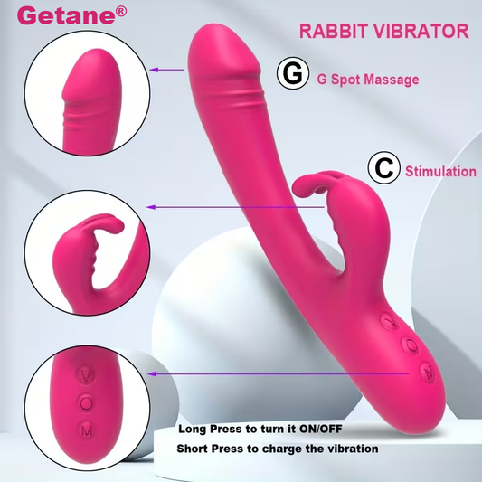 Weiblicher Rabbit-Vibrator zur Stimulation von Klitoris und G-Punkt, geräuschloser Vaginalmassager mit 10 Frequenzstufen, Sexspielzeug für Erwachsene 