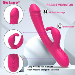 Weiblicher Rabbit-Vibrator zur Stimulation von Klitoris und G-Punkt, geräuschloser Vaginalmassager mit 10 Frequenzstufen, Sexspielzeug für Erwachsene 