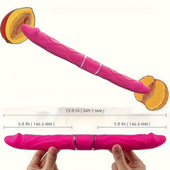 S 35cm/13.8inch 1pc Vibrating Double-Ended Dildos, 9X9 Vibrations For Women Vaginal And Anal Play, Wireless Remote Dual Motors Rechargeable Realistic Penis Massager Adult Sex Toy For Lesbian Couples