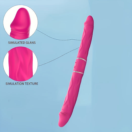 S 35cm/13.8inch 1pc Vibrating Double-Ended Dildos, 9X9 Vibrations For Women Vaginal And Anal Play, Wireless Remote Dual Motors Rechargeable Realistic Penis Massager Adult Sex Toy For Lesbian Couples