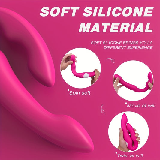 21cm/8.26inch S 9 Modes of Pleasure: 1 Pc Strapless Strap-On G-Spot Vibrator For Women - Anti-Slip Remote Control Realistic Double-Ended Dildo Vibrating Butt Plug