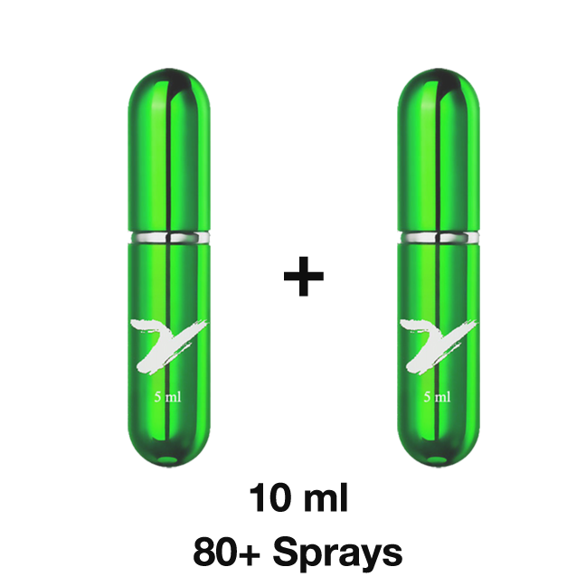 Set of Two Green EjaGuard Delay Spray Bottles, 10 ml Total, Offering 80+ Sprays for Prolonged Performance