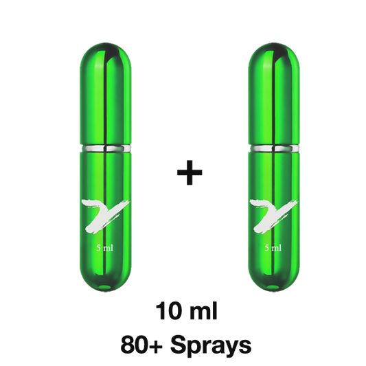 Set of Two Green EjaGuard Delay Spray Bottles, 10 ml Total, Offering 80+ Sprays for Prolonged Performance