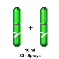 Set of Two Green EjaGuard Delay Spray Bottles, 10 ml Total, Offering 80+ Sprays for Prolonged Performance