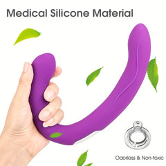 19cm/7.48inch C bang 1pc Realistic Double-Ended Vibrating G-spot Dildo Vibrator - Silicone Massager for Women, Men, Lesbian, Couples, Rechargeable Fake Penis Adult Sex Toys with 10 Vibrations