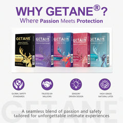 GETANE® Extra Ribbed Condoms – Intense Stimulation 36 Pack