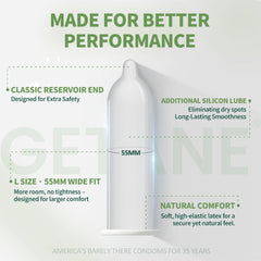 GETANE® Large 55mm Wide Fit Condoms – 36 Pack