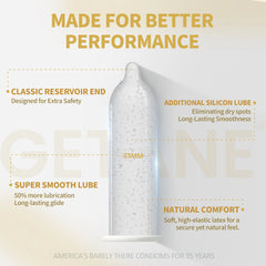 GETANE® Super Smooth Condoms – Extra 50% Lube, 36 Value Pack