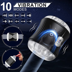 EjaGuard Pocket Pussy Stamina Training Machine – 10-Mode Vibrating Stroker for Men